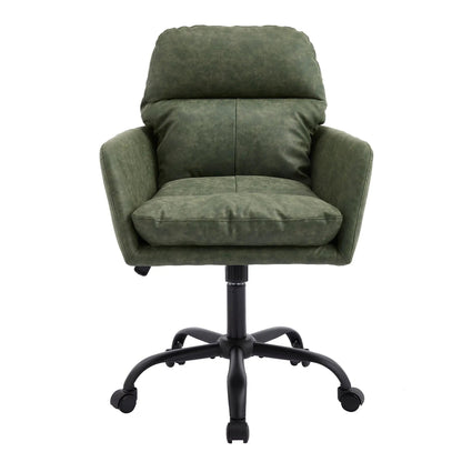 Office chair with adjustable height, green upholstery, swivels, five-wheel base on Tampa Home & Garden Store