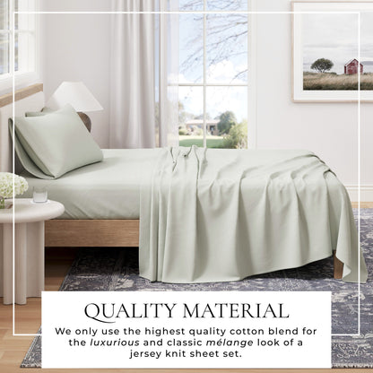 Heathered Jersey and Cotton Blend Bed Sheets