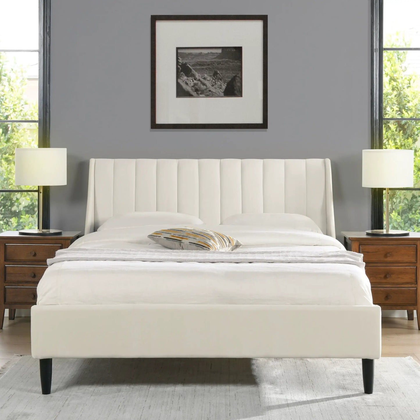 Aspen Vertical Tufted Headboard Platform Bed