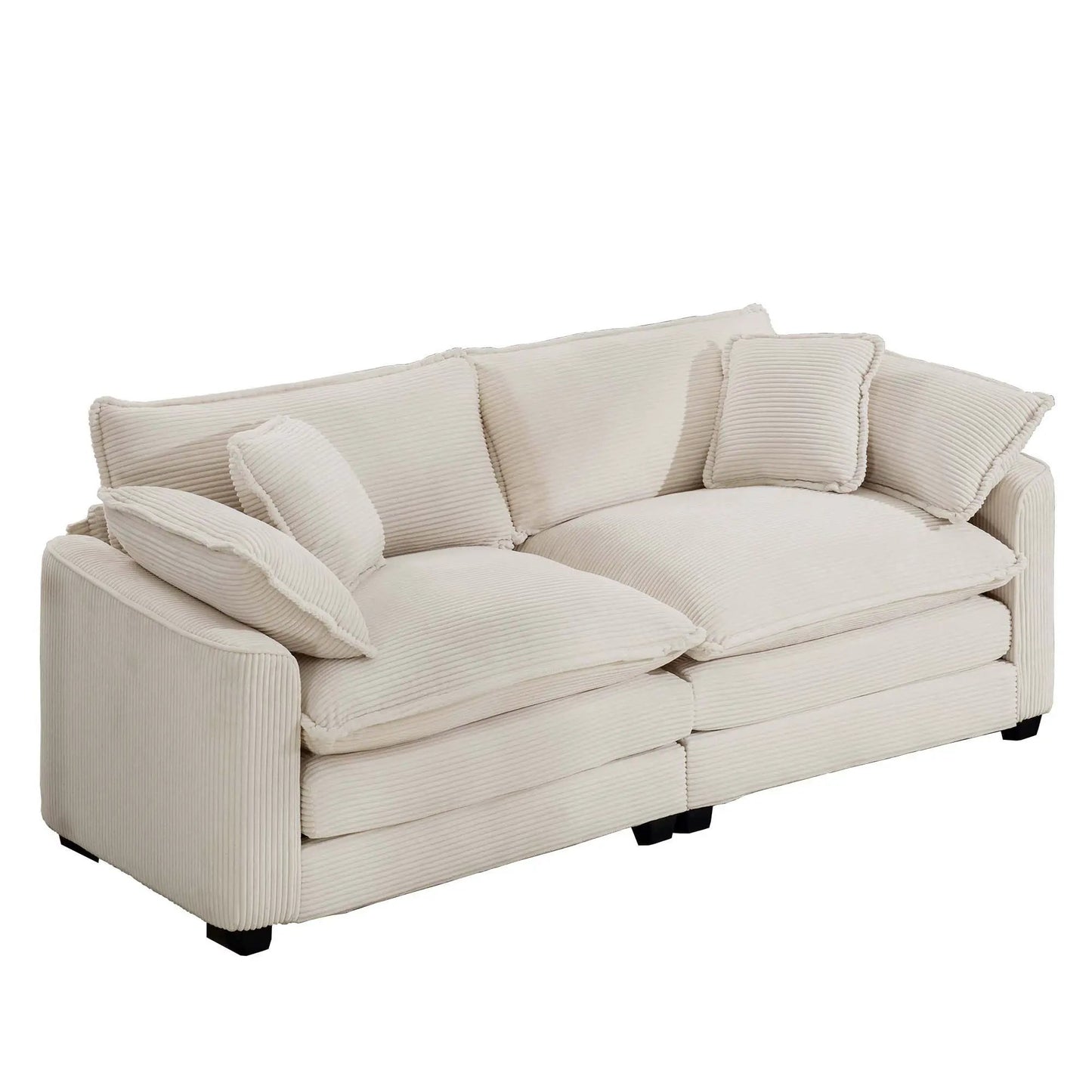 Modern 2 Seater Loveseat with 4 Pillows Elegance