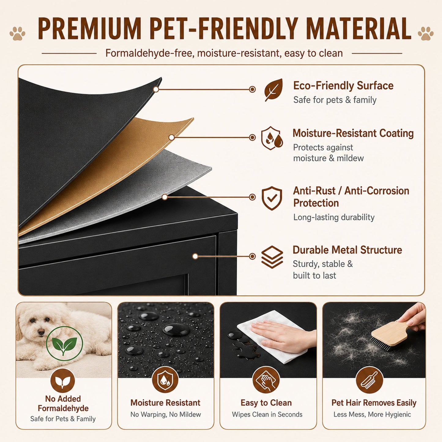 58-inch Metal Cat Litter Box Enclosure by HouseOfZazla with premium metal construction on Tampa Home & Garden Store