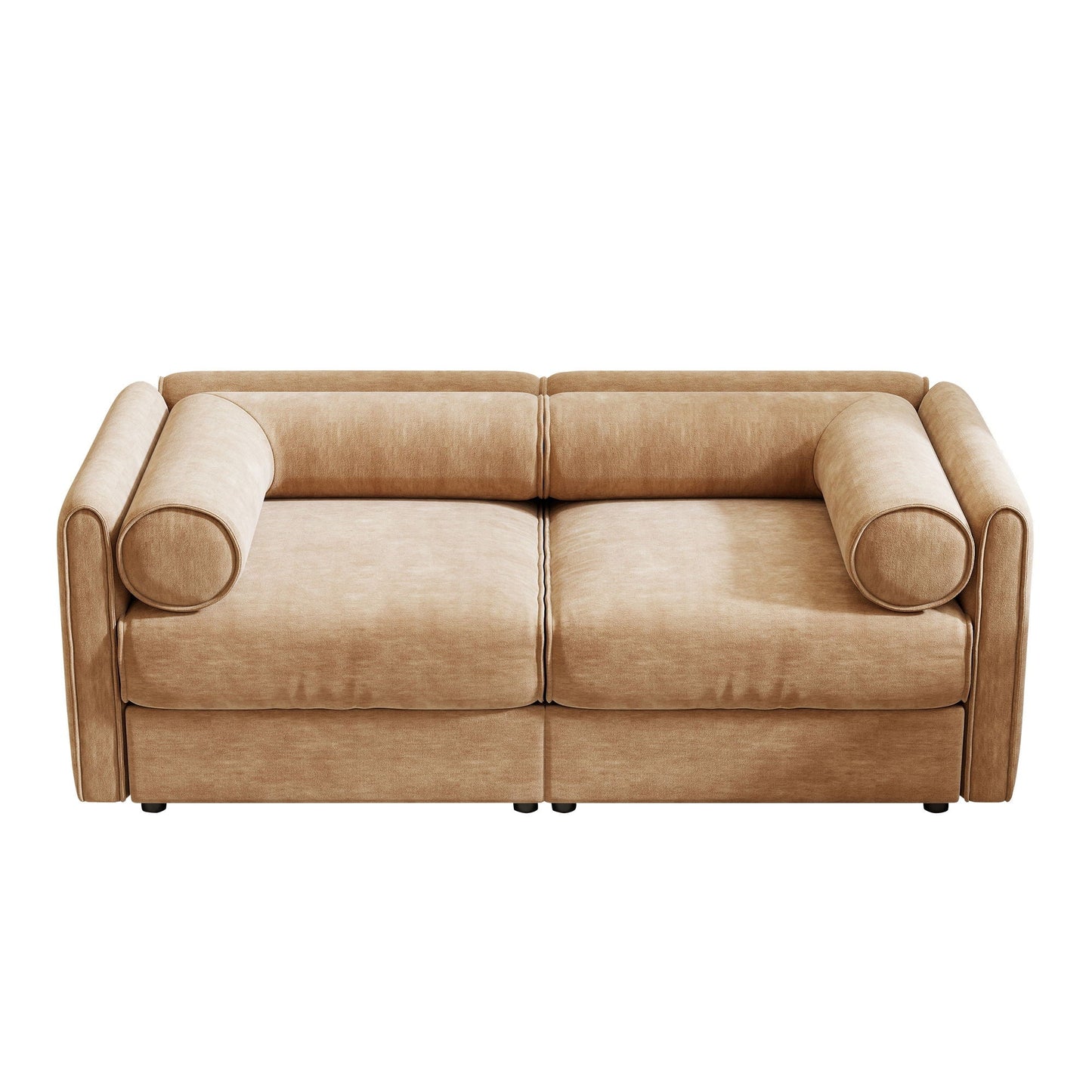 Modern Sofa with Storage and Cylindrical Backrest