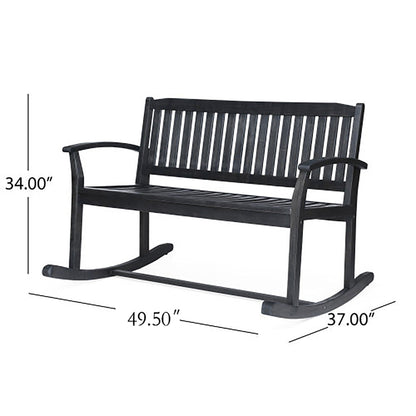 Baxter Rocking Loveseat dark gray outdoor bench by HouseOfZazla on Tampa Home & Garden Store