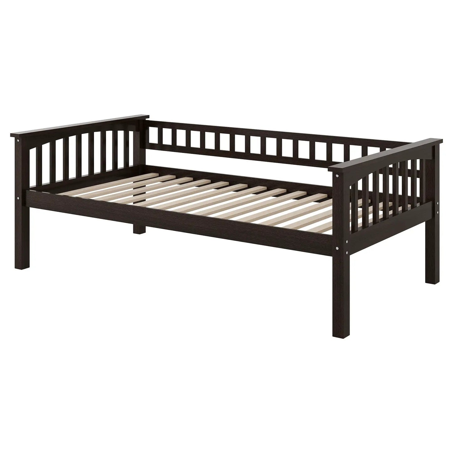 Bunk Bed With Drawers dark wood frame with slats and guard rails Unique Piece Furniture on Tampa Home & Garden Store