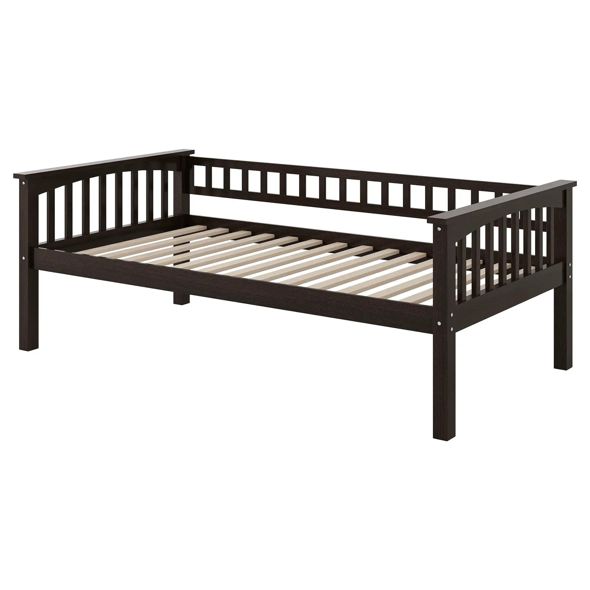 Bunk Bed With Drawers dark wood frame with slats and guard rails Unique Piece Furniture on Tampa Home & Garden Store