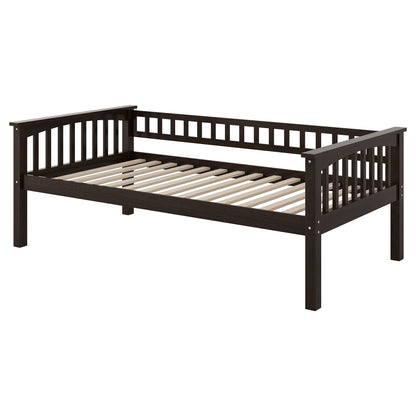 Bunk Bed With Drawers in dark espresso wood finish with slatted base and guard rails on Tampa Home & Garden Store