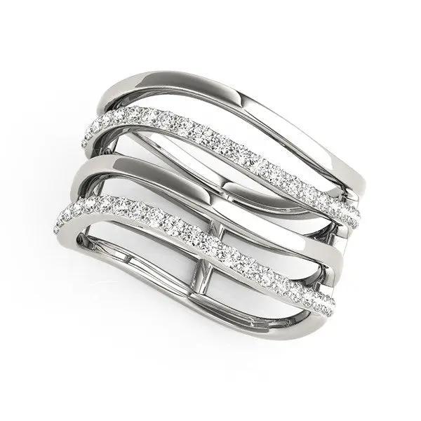 14k white gold multi-band diamond ring by Bids.com with 3/8 cttw pave diamonds on Tampa Home & Garden Store