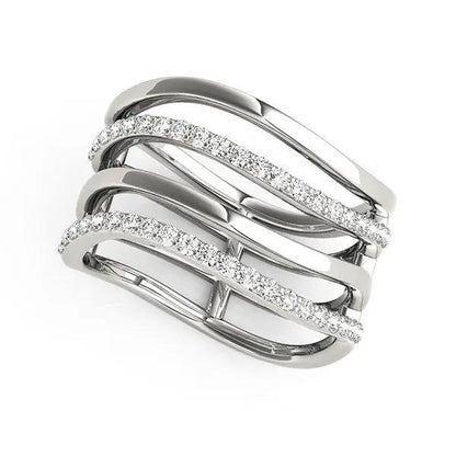 14k white gold multi-band diamond ring by Bids.com with 3/8 cttw pave diamonds on Tampa Home & Garden Store