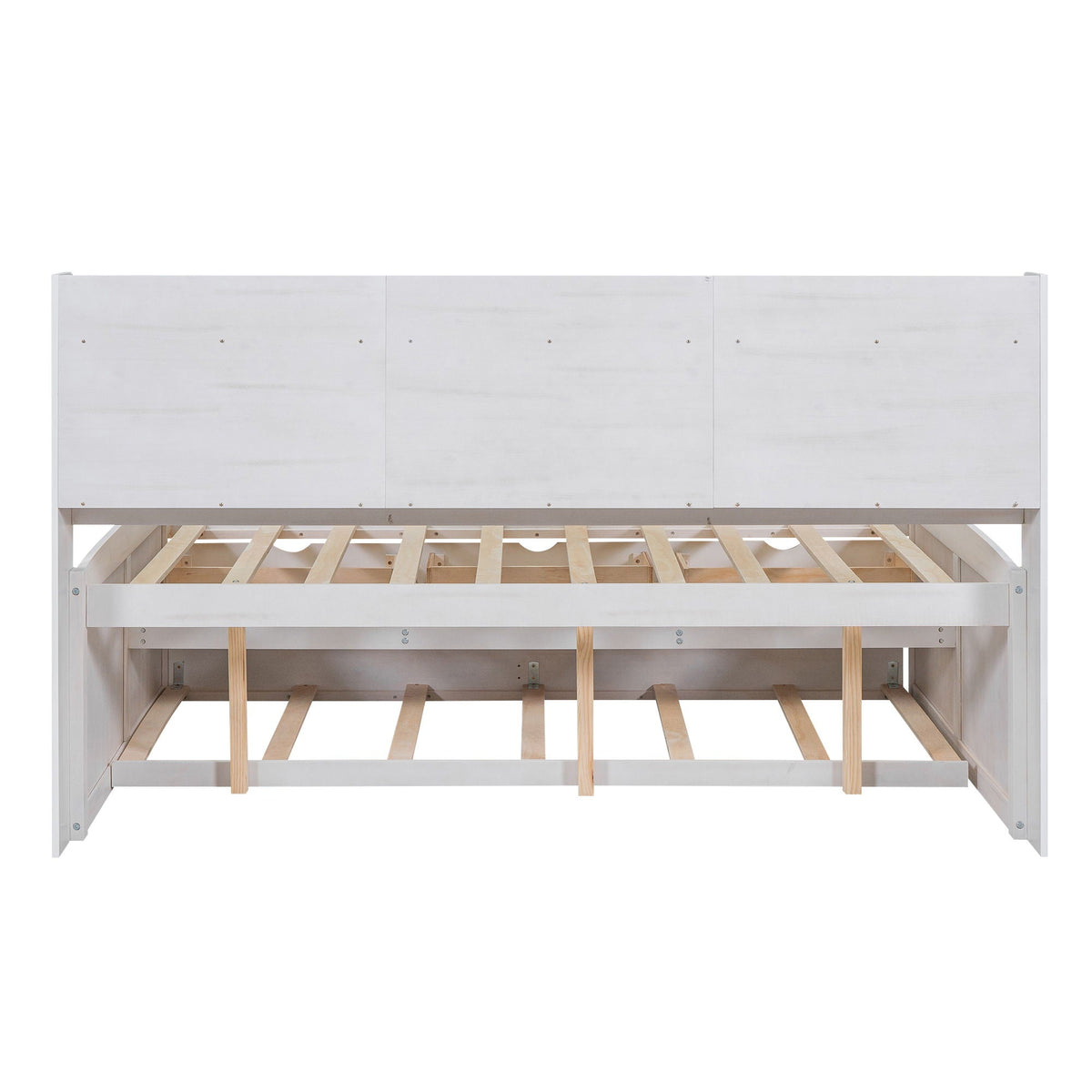 Captain bed with built-in bookshelves and trundle in white by HouseOfZazla Store on Tampa Home & Garden Store
