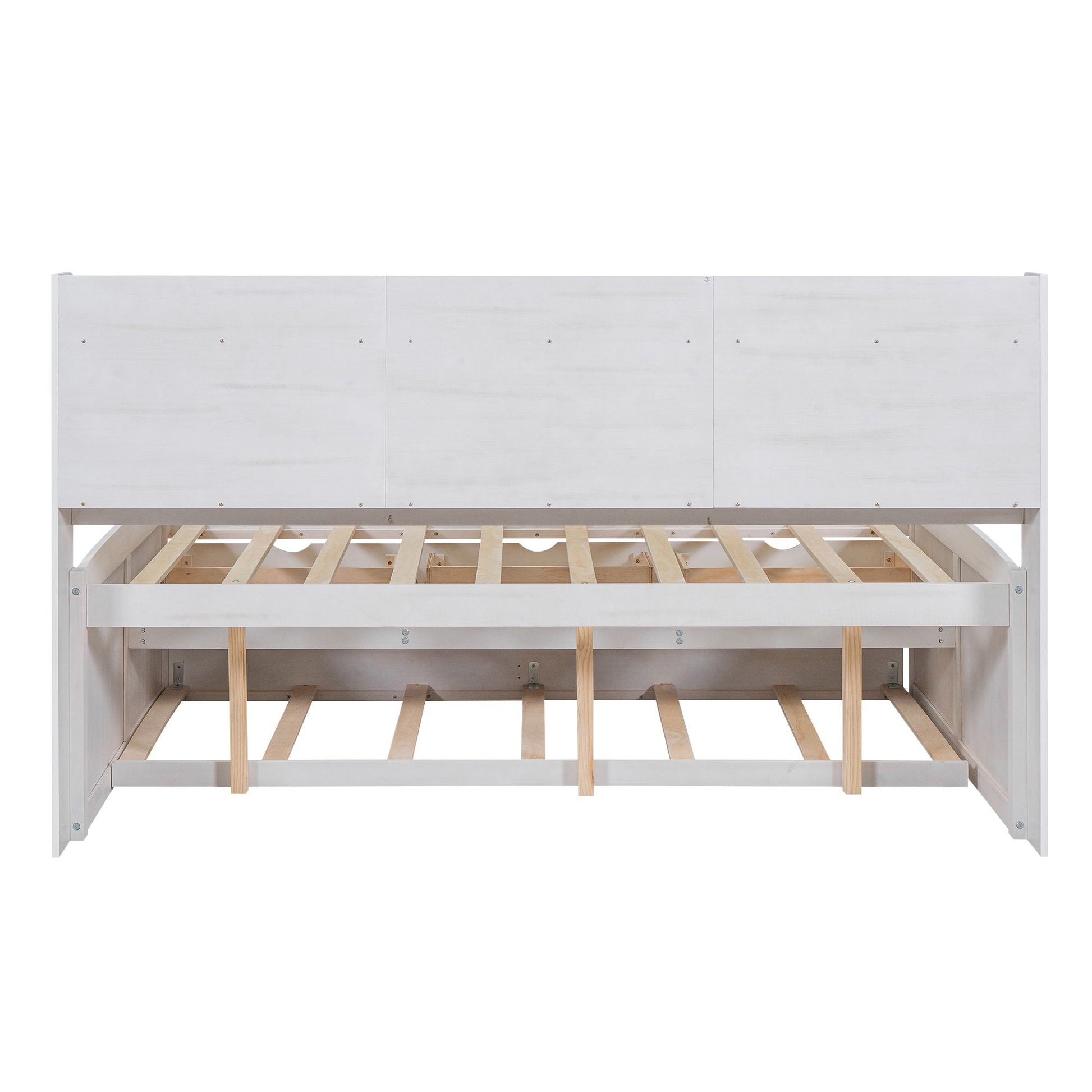 Captain bed with built-in bookshelves and trundle in white by HouseOfZazla Store on Tampa Home & Garden Store