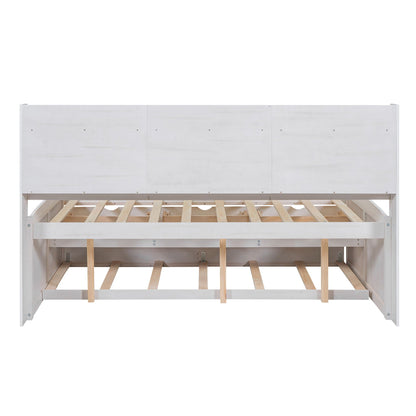 Captain bed with built-in bookshelves and trundle in white by HouseOfZazla Store on Tampa Home & Garden Store