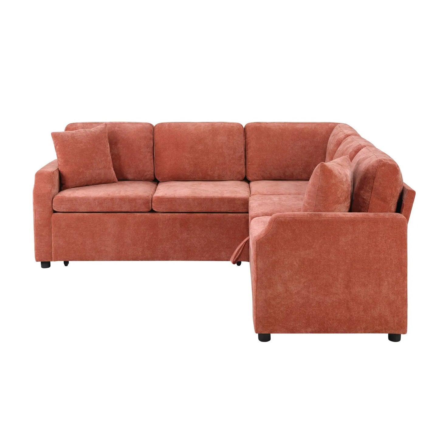 Modern L-shaped sleeper sofa with hidden storage in coral upholstery Unique Piece Furniture on Tampa Home & Garden Store