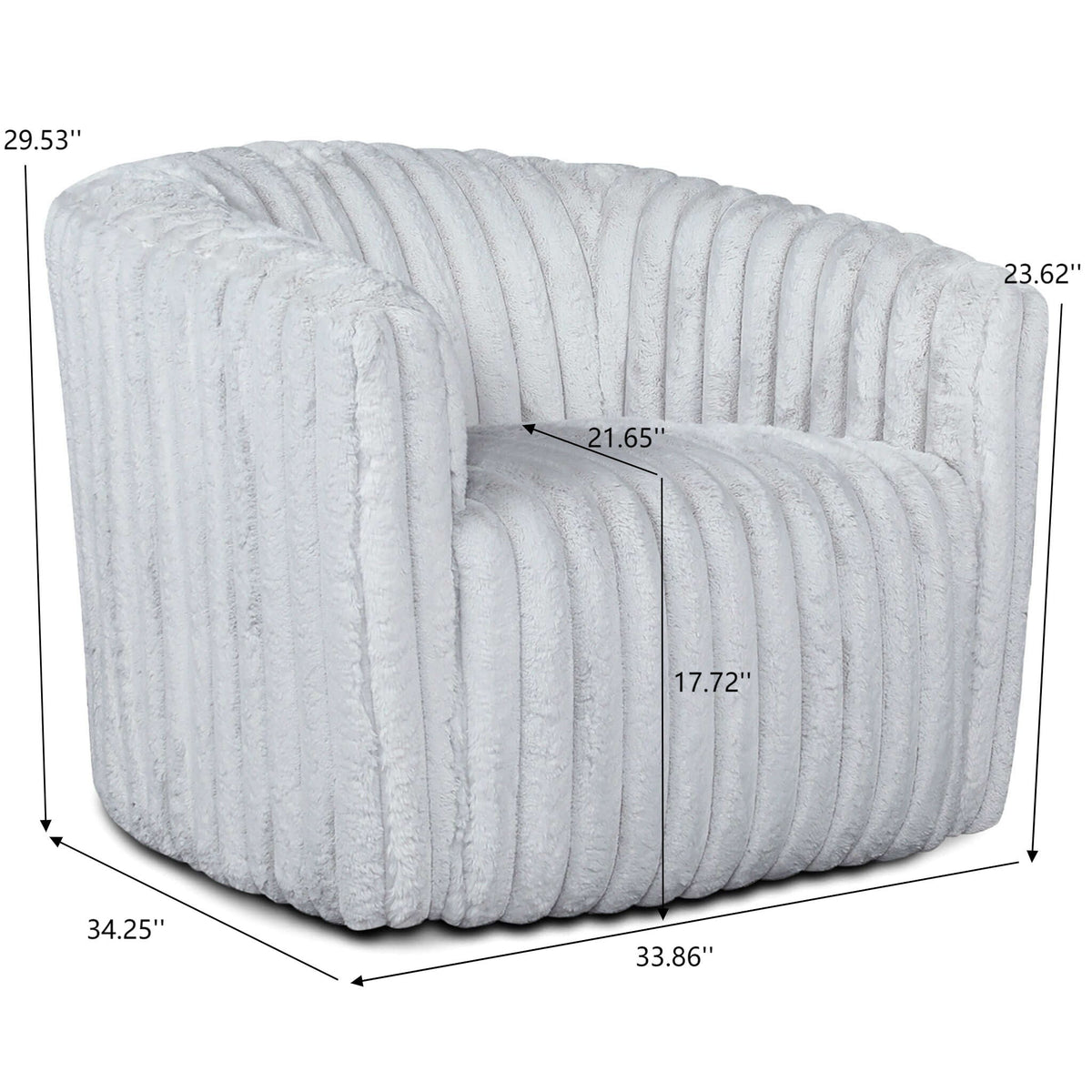 Modern Comfort Swivel Chair with channel-tufted gray upholstery by HouseOfZazla on Tampa Home & Garden Store