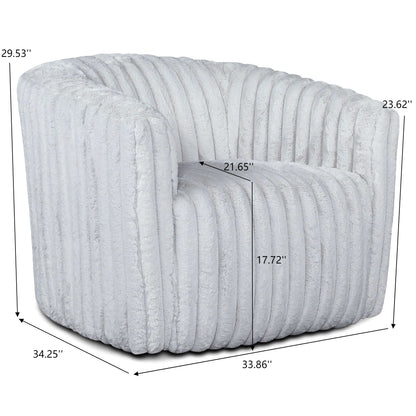 Modern Comfort Swivel Chair with channel-tufted gray upholstery by HouseOfZazla on Tampa Home & Garden Store