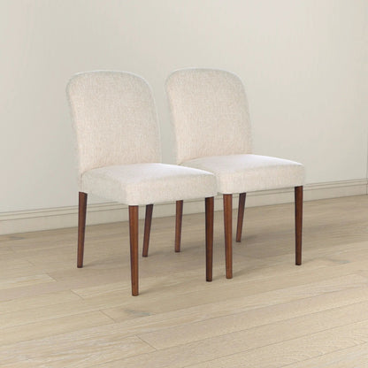Capri Dining Chair Set of 2 Beige Linen Deluxe