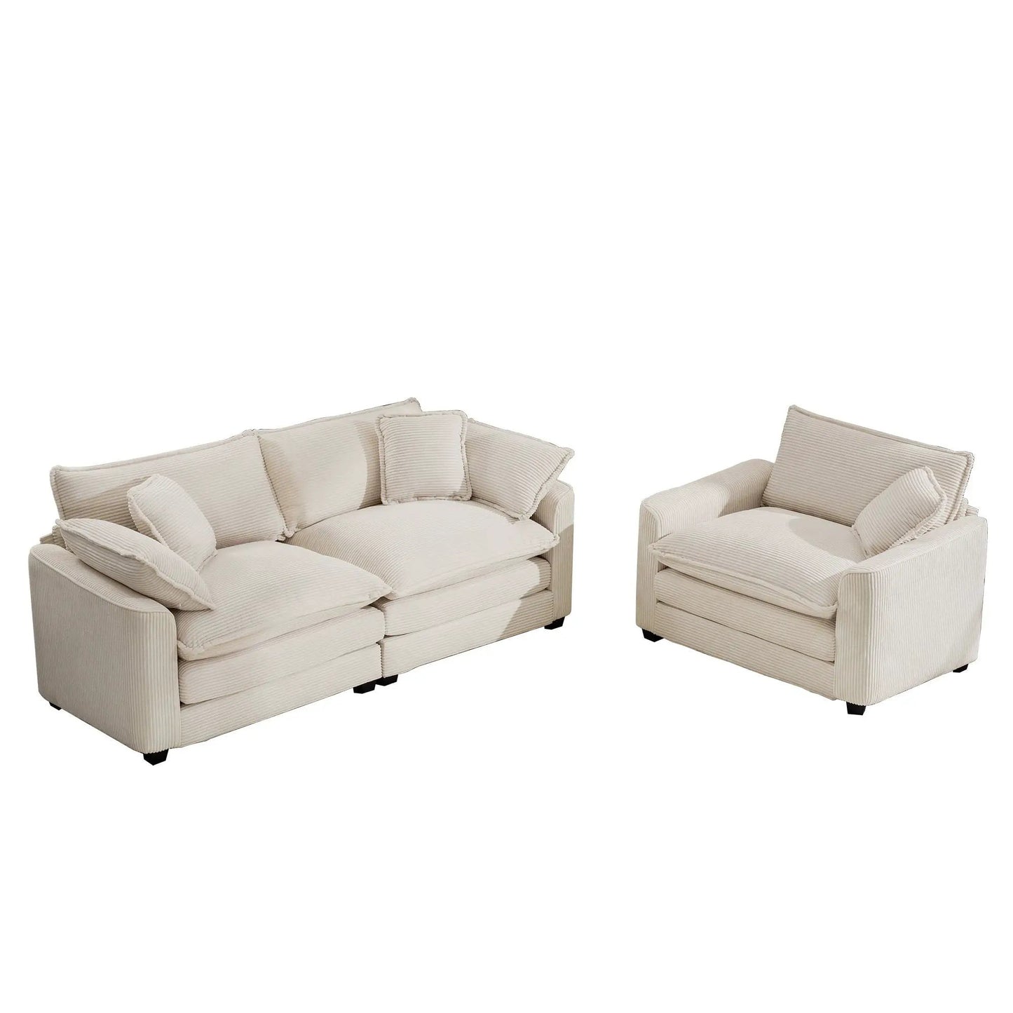 Elegant Sectional Sofa Set with Deep Seats