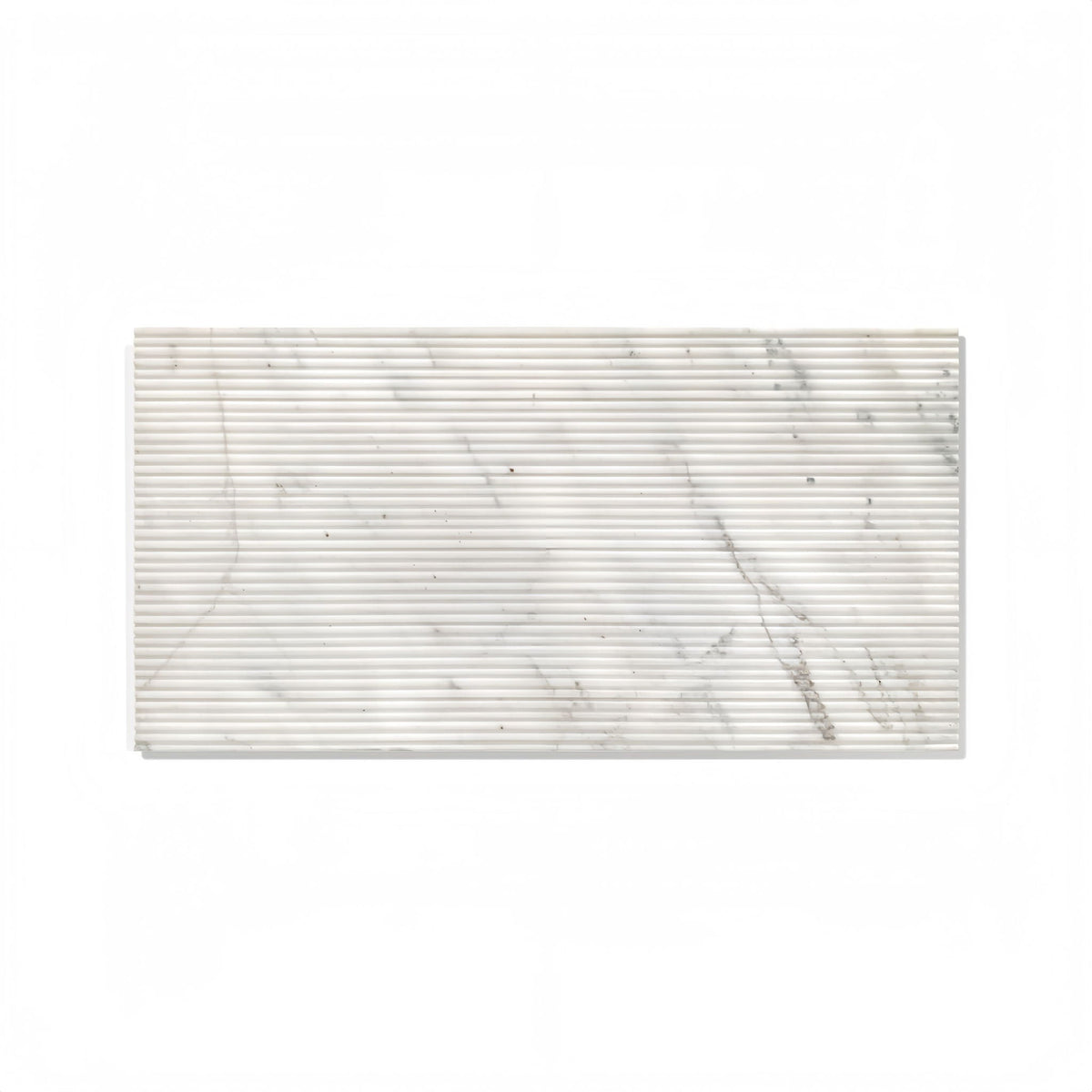Textured marble decorative tile sheet in white natural OL finish on Tampa Home & Garden Store