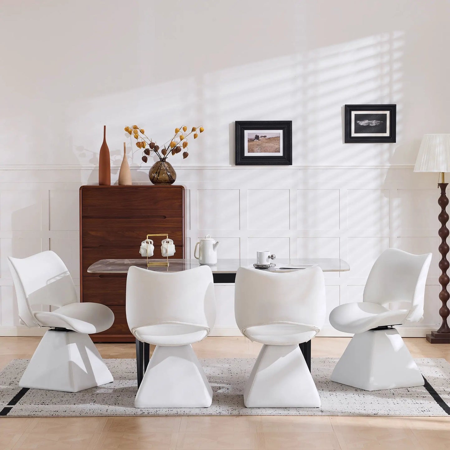 Modern Swivel Dining Chair With High Back