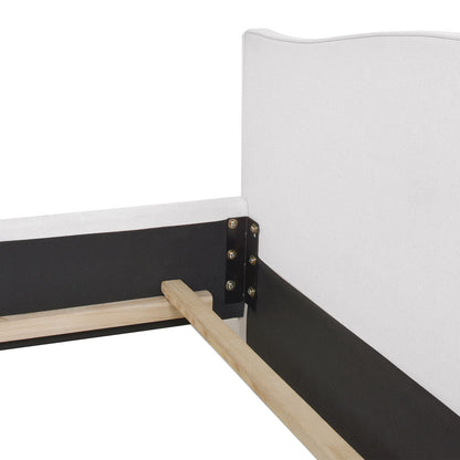 Solid Upholstered Bed Frame and Headboard Set