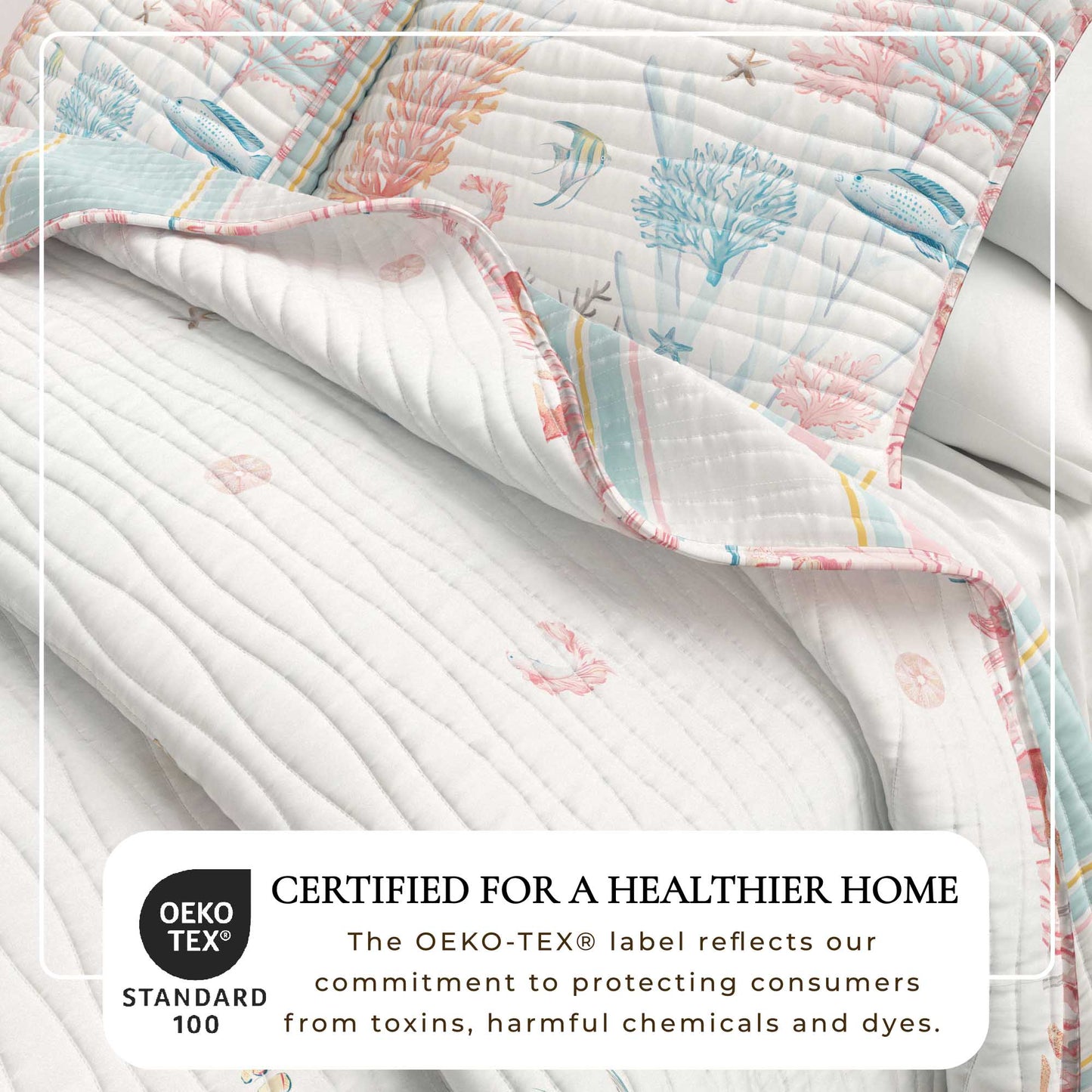 Coastal Coral Reef Microfiber Soft Quilt Set