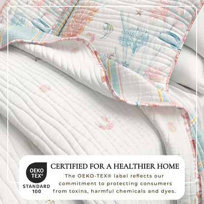 Coastal Coral Reef Microfiber Soft Quilt Set