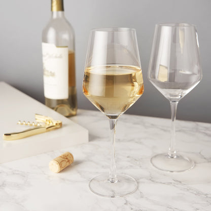 Raye Angled Chardonnay Crystal Glasses Set of 2