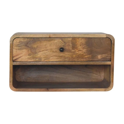 Curve Upper Slot Floating Nightstand with Drawer