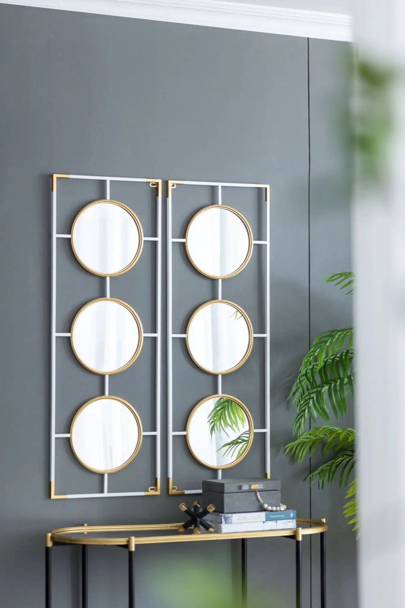 Three Mirror Wall Decor in Rectangular Frame