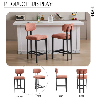 Modern Counter Height Stools Set of 2 Cushions