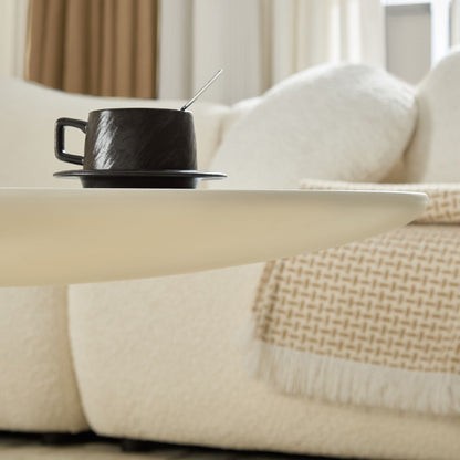 Lucky Stone Shaped End Table by HouseOfZazla, black mug on white table on Tampa Home & Garden Store