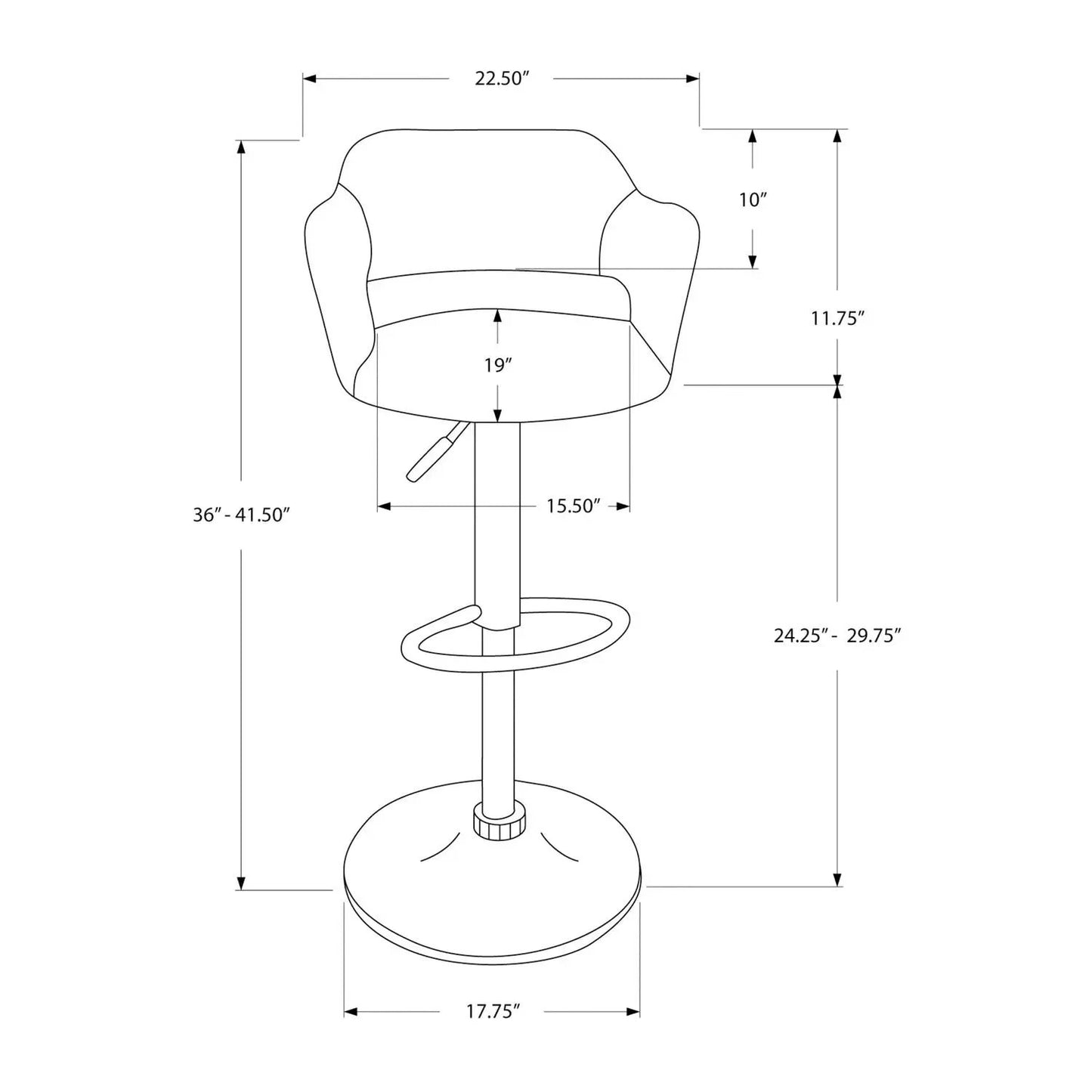 Swivel Bar Stool Adjustable Height Contemporary
