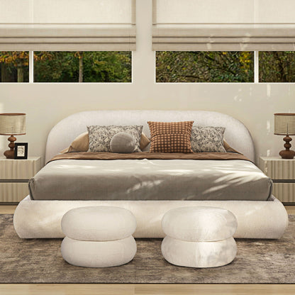 Archie Puffy Upholstered Platform Bed and Frame