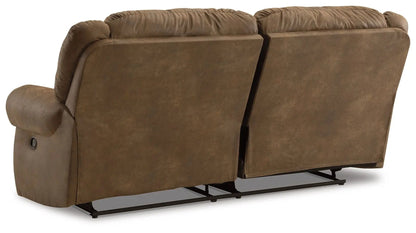 Boothbay 2 Seat Reclining Sofa brown leatherlike upholstery with dual recliners on Tampa Home & Garden Store