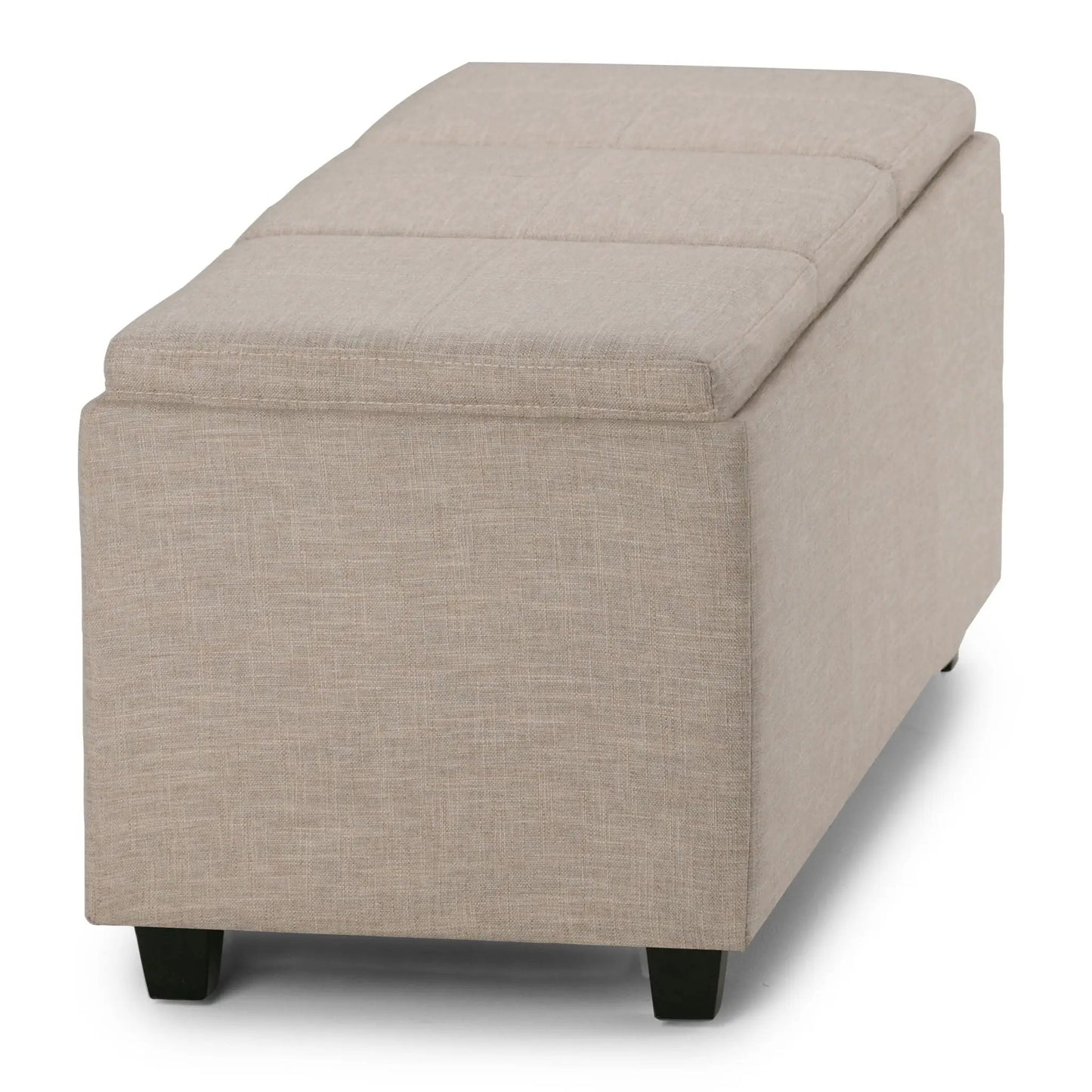 Avalon Upholstered Storage Ottoman With Trays