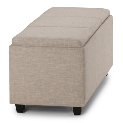 Avalon Upholstered Storage Ottoman With Trays