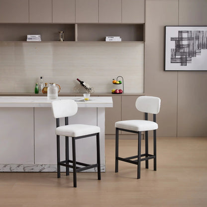 Modern Counter Height Stools Set of 2 Cushions