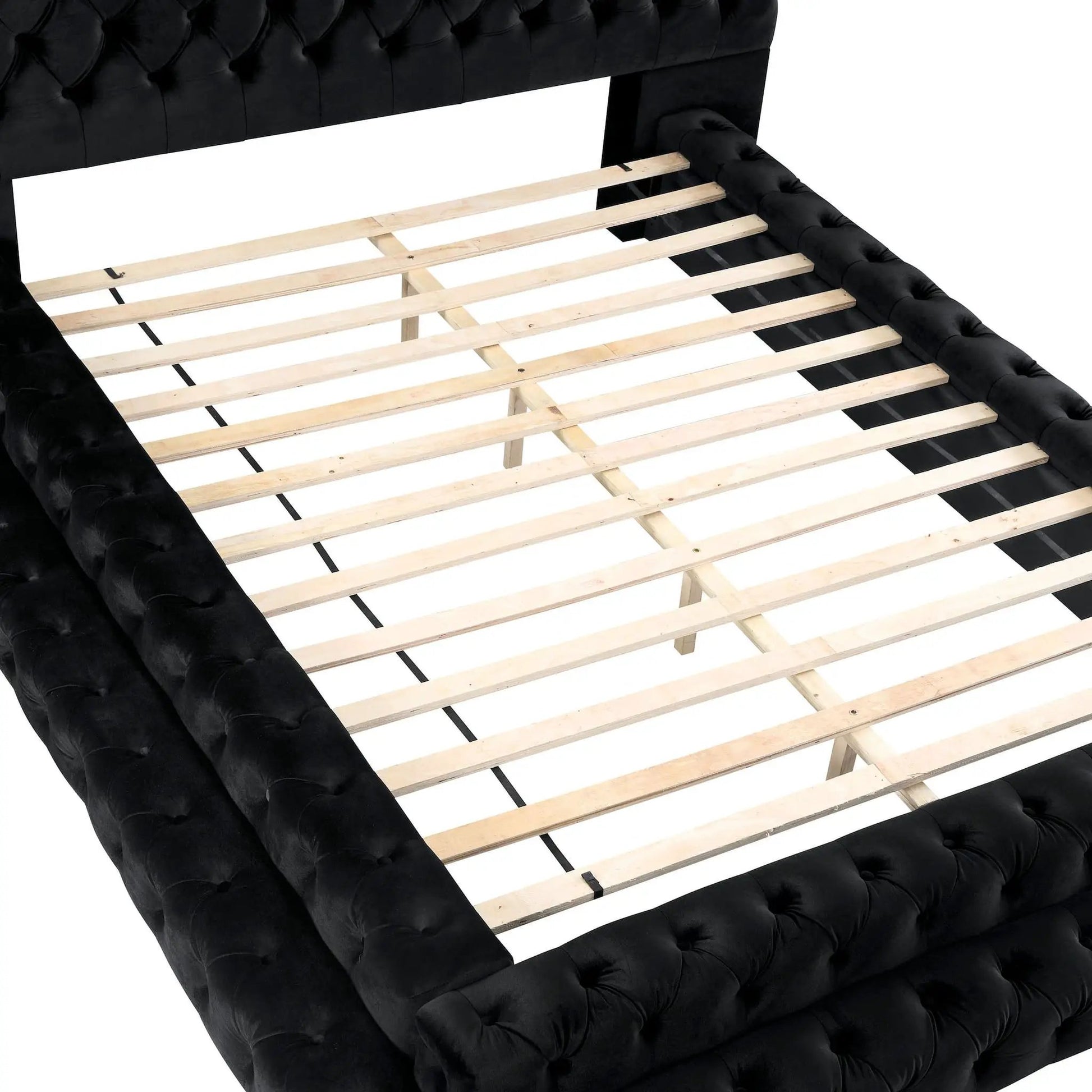 Tufted Oversized Headboard Platform Bed with upholstered black frame by Unique Piece Furniture on Tampa Home & Garden Store