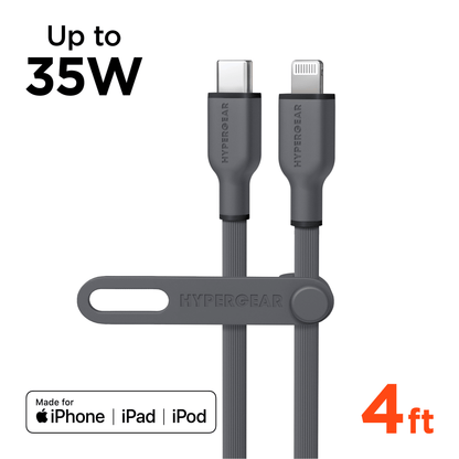 Flexi PRO USB-C to Lightning Cable 4ft, HyperGear braided USB-C and Lightning dual connectors on Tampa Home & Garden Store