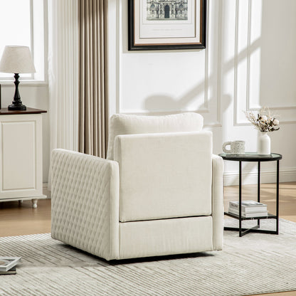 29.5W upholstered 360° swivel pair of armchairs with hidden storage in light beige HouseOfZazla on Tampa Home & Garden Store