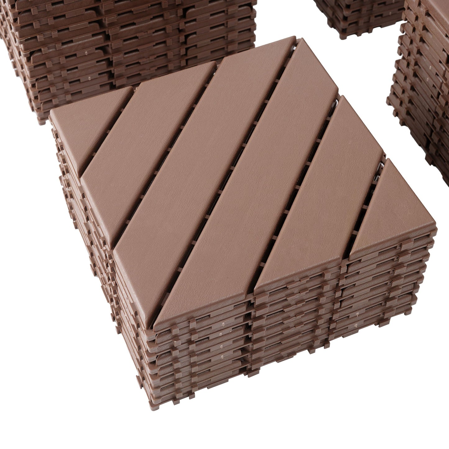 Weatherproof interlocking Outdoor patio Tiles Set of 44