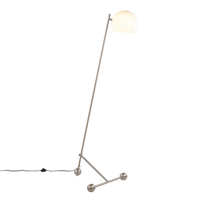 Eileen floor lamp nickel with white glass shade, contemporary design, HouseOfZazla on Tampa Home & Garden Store