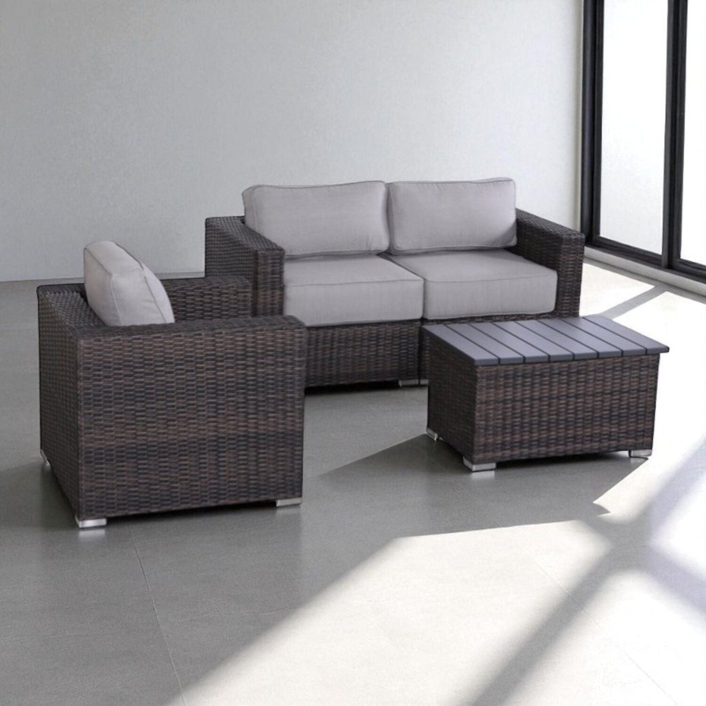 Durable Aluminum Wicker Sofa and Cushions