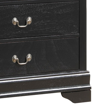 Traditional Storage Chest with carved base, black distressed finish, dual dovetail drawers on Tampa Home & Garden Store