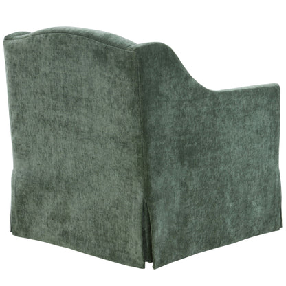 Skirted swivel accent chair green velvet with 360° swivel base on Tampa Home & Garden Store