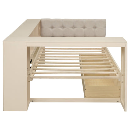 Upholstered headboard storage bed with drawers by HouseOfZazla on Tampa Home & Garden Store