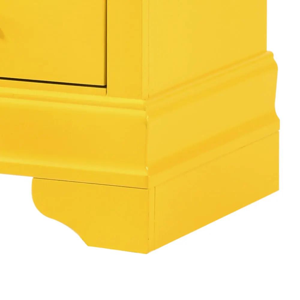 Traditional style design nightstand yellow painted base with molding and curved toe on Tampa Home & Garden Store