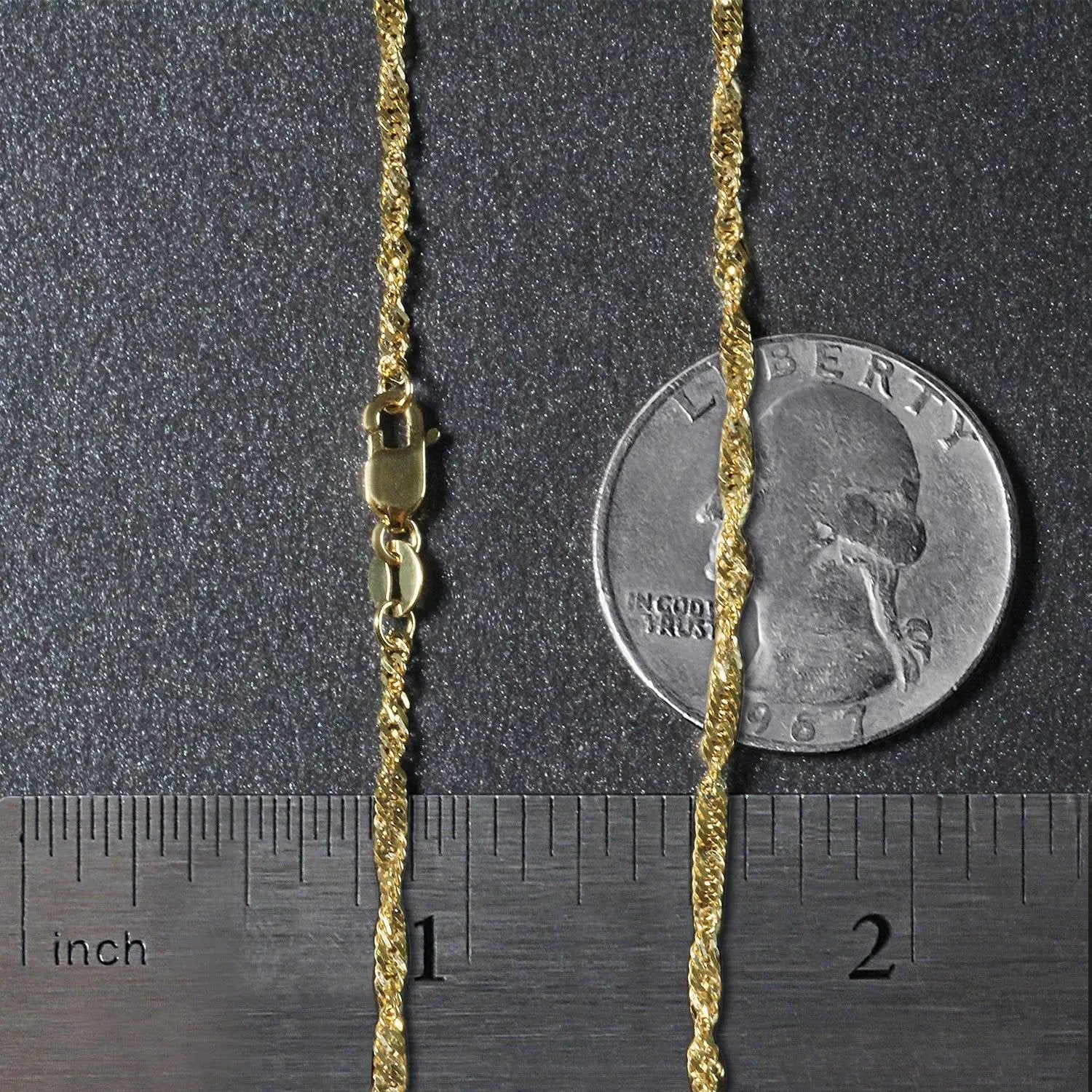 Two 10k yellow gold Singapore chain necklaces 1.80 mm with lobster clasps by Bids.com on Tampa Home & Garden Store