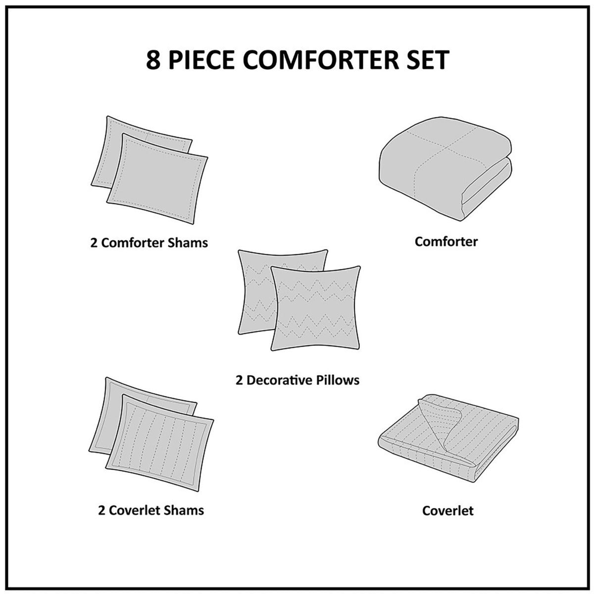 8 Piece Aqua Seersucker Quilt and Comforter Set