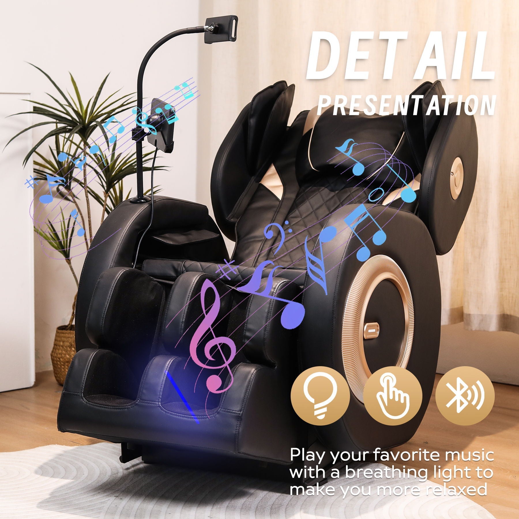 Massage chair recliner black with zero gravity and full-body air pressure by HouseOfZazla on Tampa Home & Garden Store