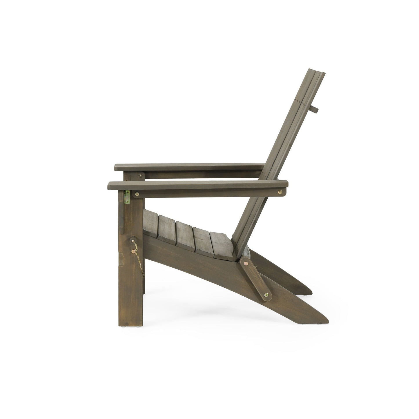 Aurascape foldable Adirondack chair brown wood finish with slatted back by HouseOfZazla on Tampa Home & Garden Store